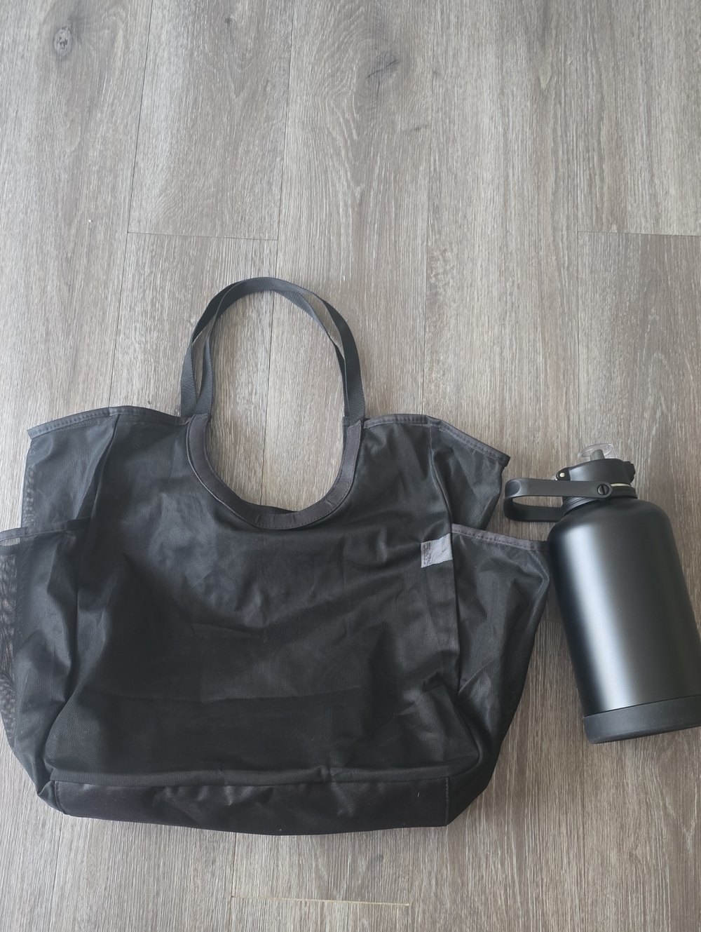 all in motion Black Stainless Steel Vacuum Bottle With Work Out Tote